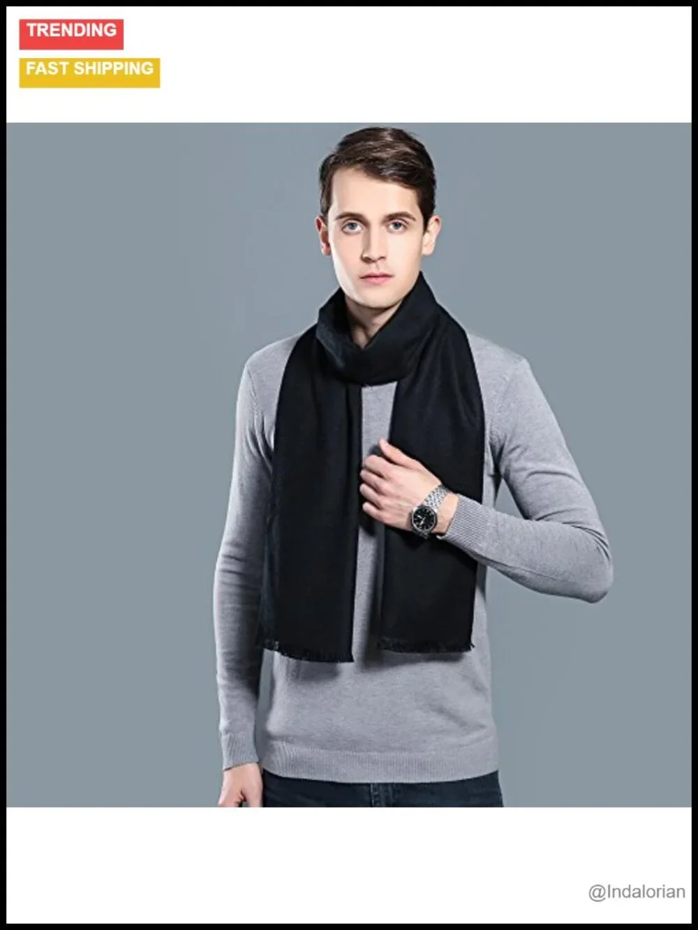 Mulberry Silk & Viscose Scarf Winter Warm Fashion Long Soft Scarf for Men